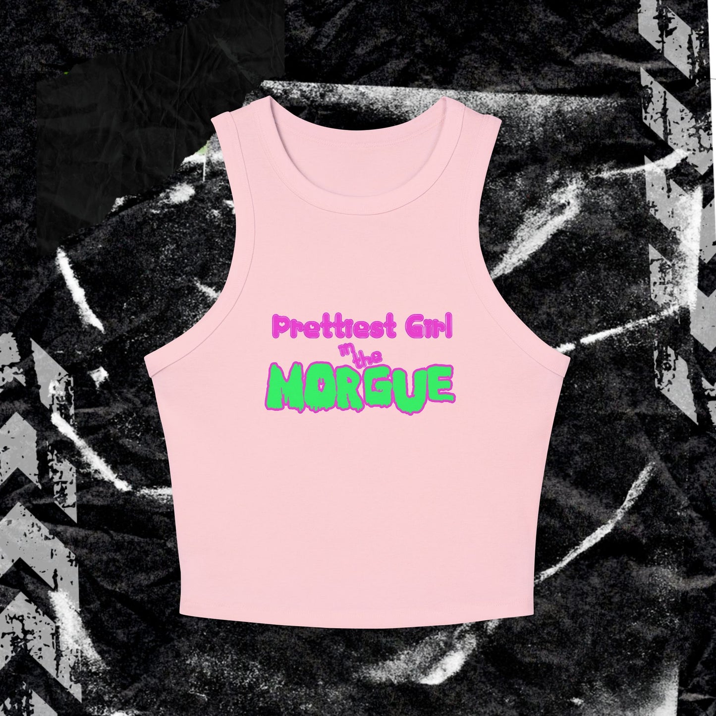 PRETTIEST GIRL IN THE MORGUE - Women's Micro Rib Racer Tank Top