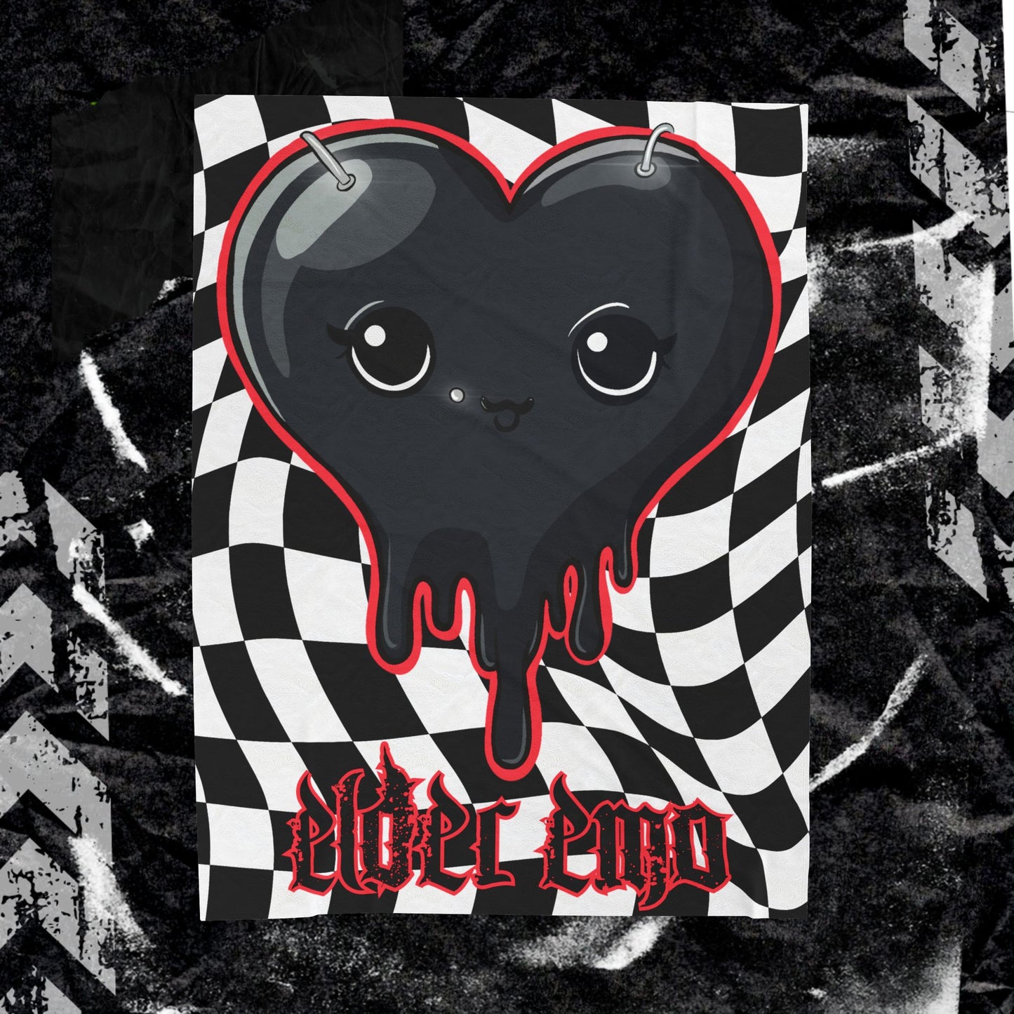 Elder Emo Heart - Velveteen Plush Blanket
