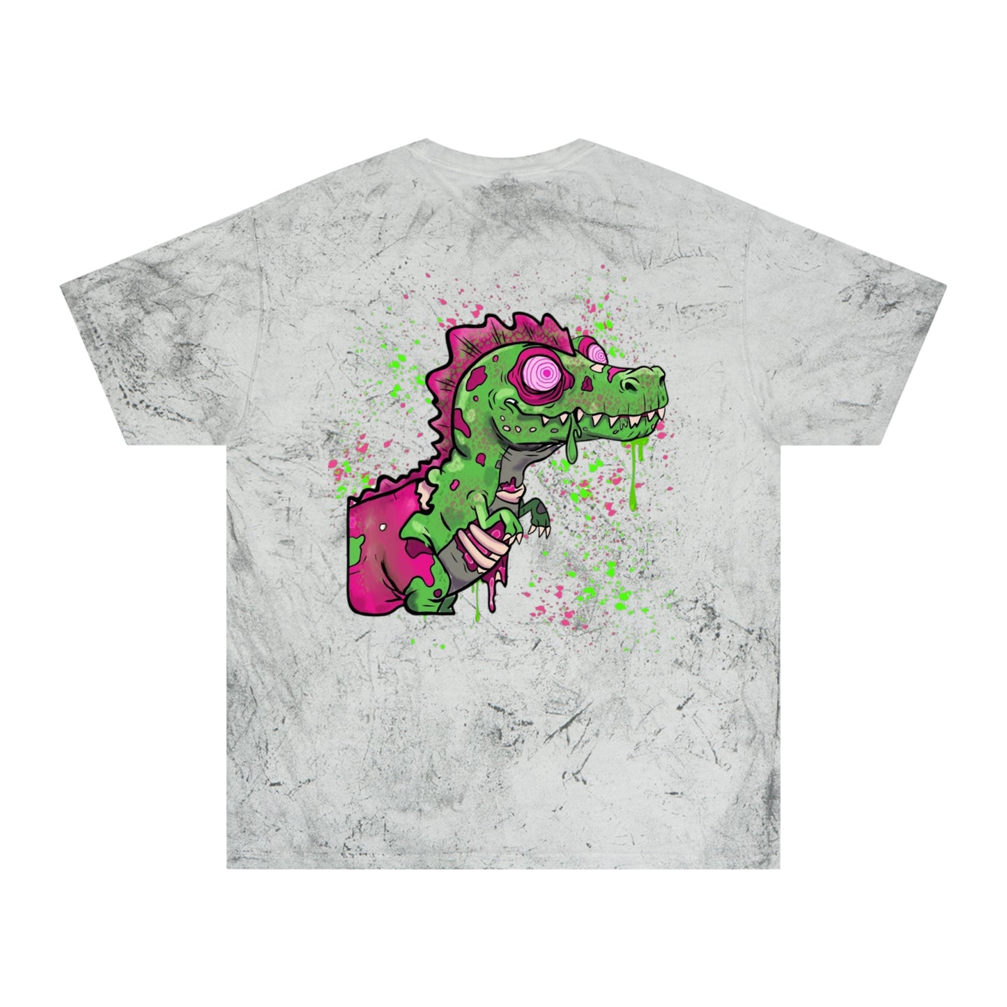 Grunge Dino - (backprint) color blast t-shirt