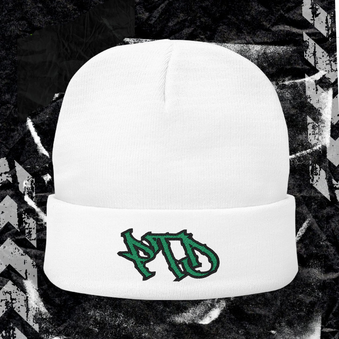 PTD - Knit Beanie WHITE (Embroidery)