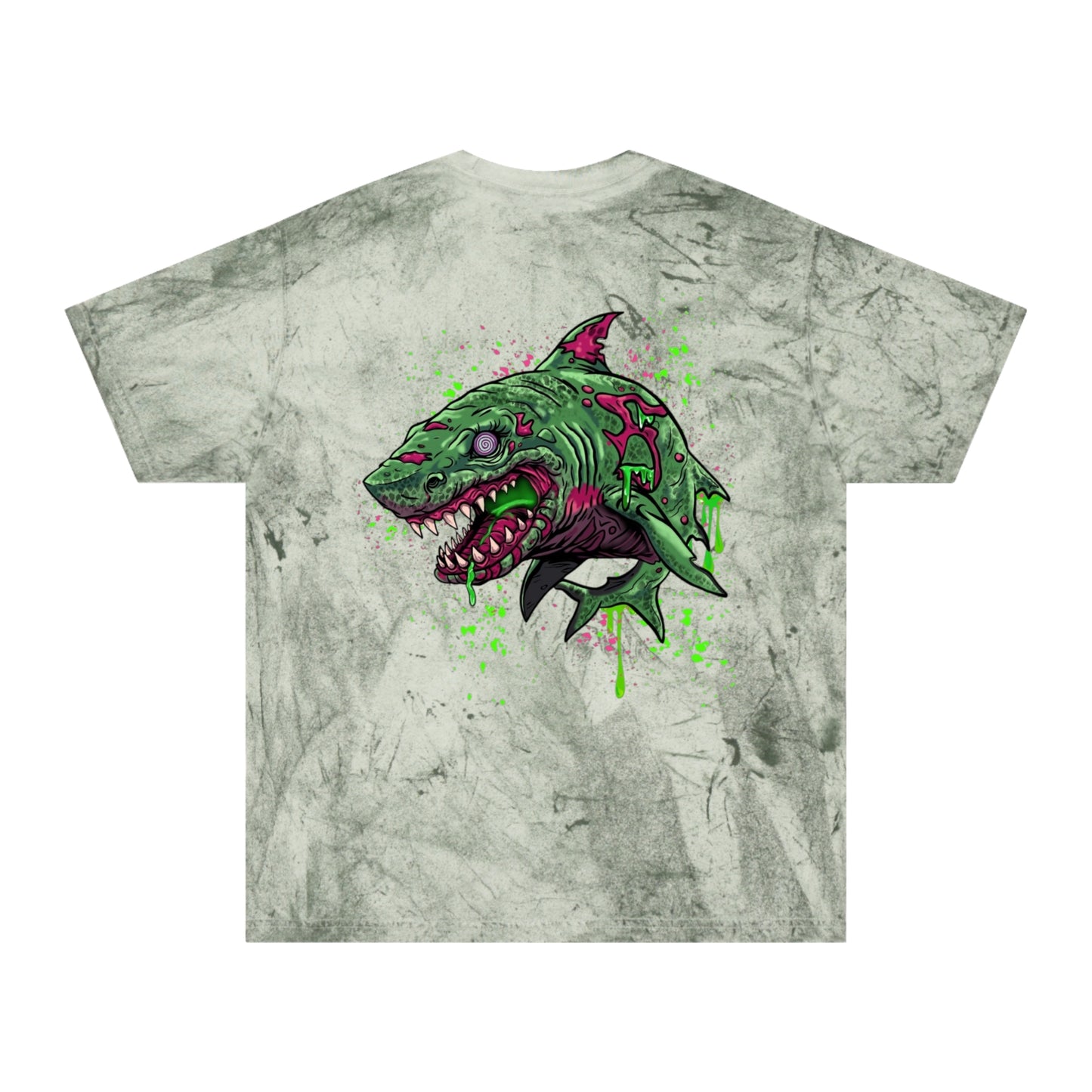 Grunge Shark - (backprint) color blast t-shirt