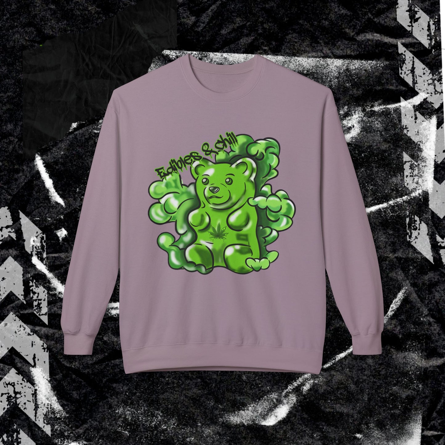 Edibles & Chill Gummy - Unisex Midweight Softstyle Fleece Crewneck Sweatshirt