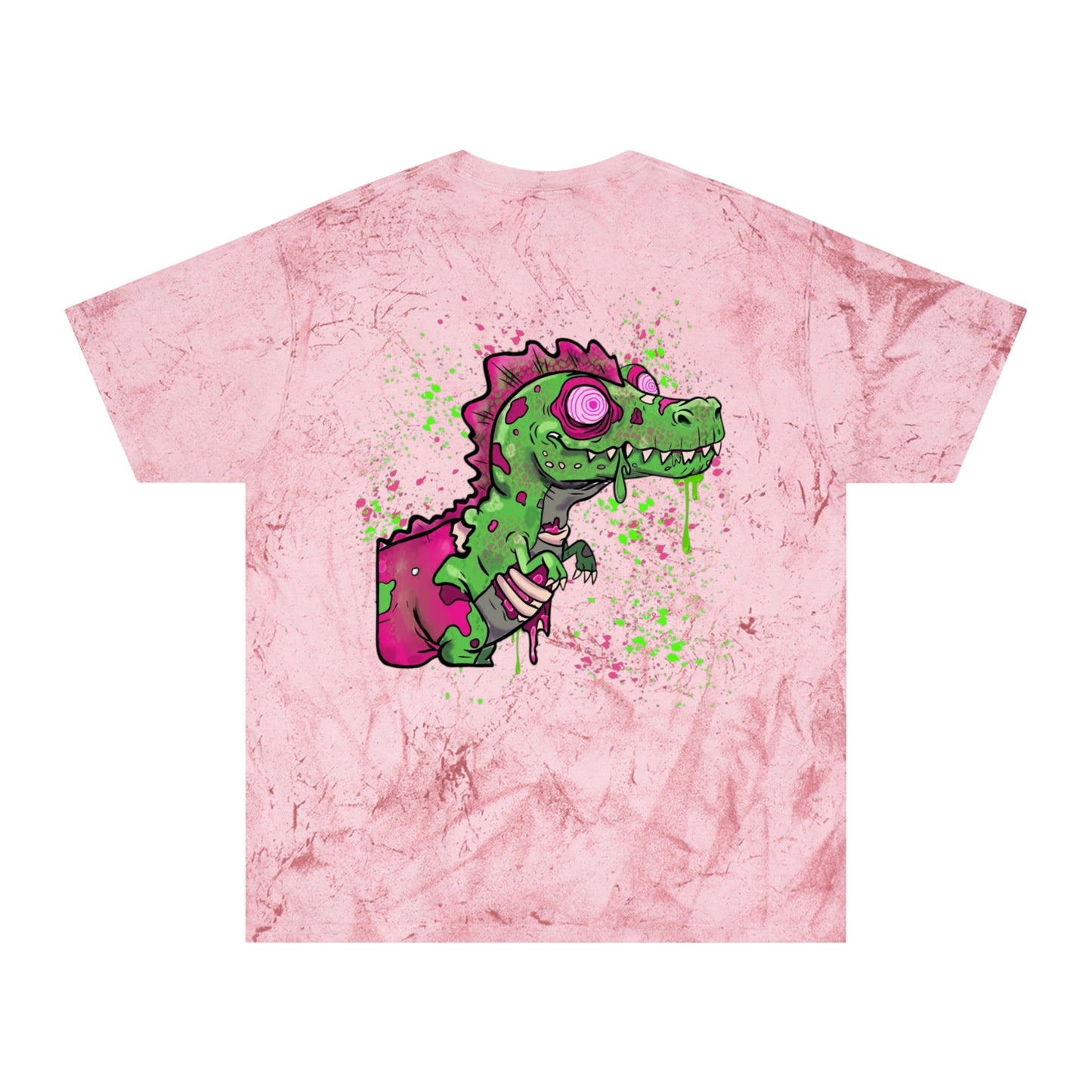 Grunge Dino - (backprint) color blast t-shirt