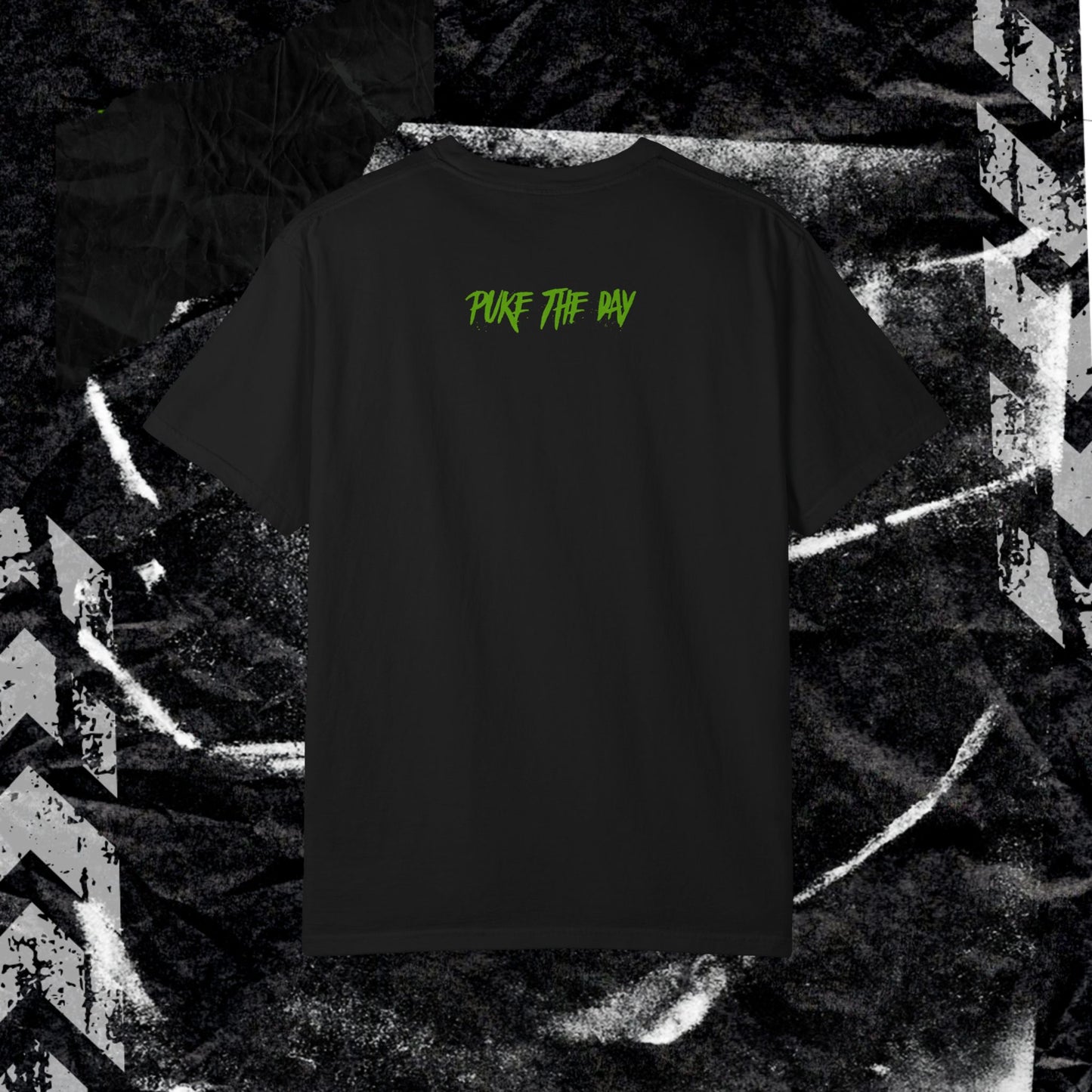 MURDER HOUSE (FRONT PRINT) - Unisex Garment-Dyed T-shirt.