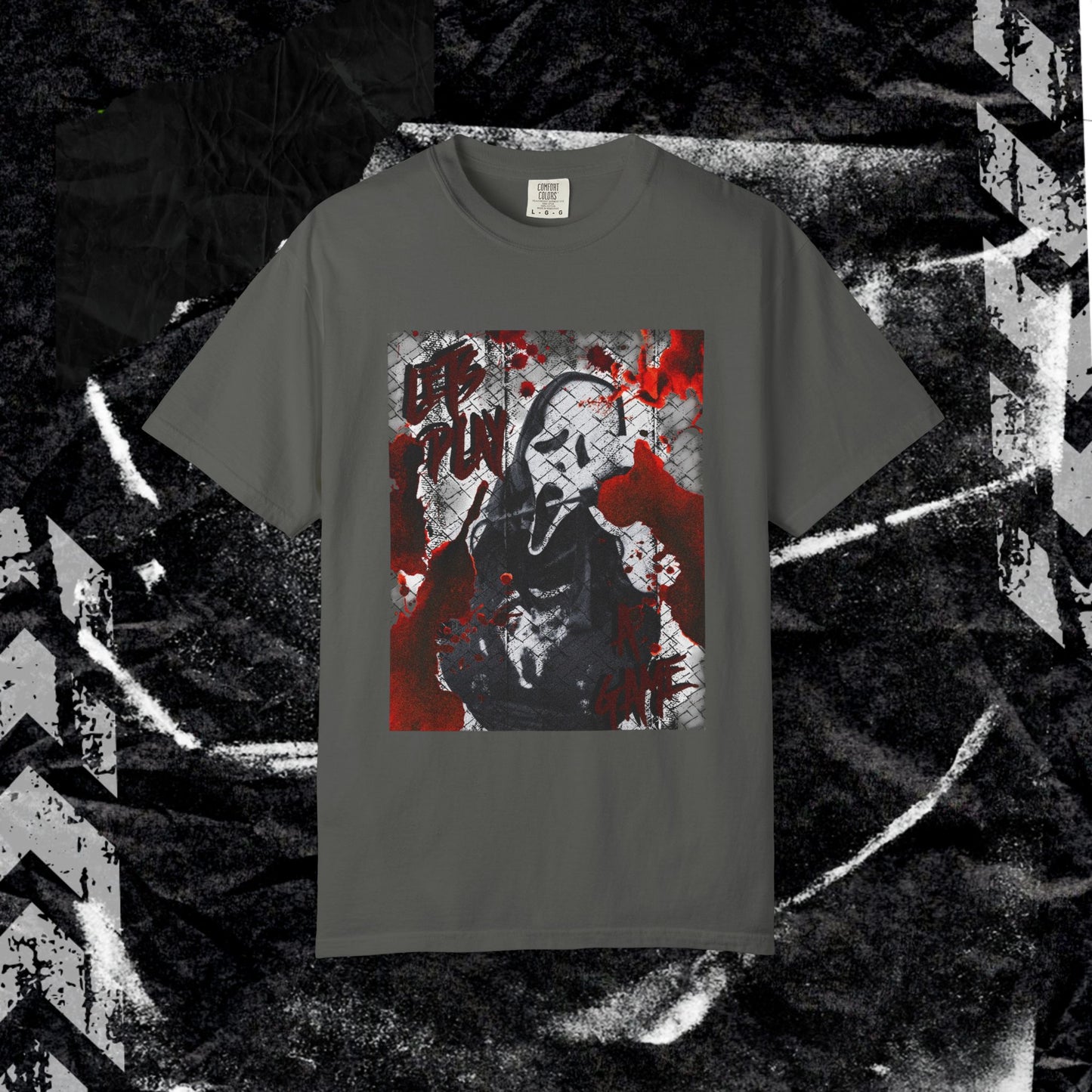 LETS PLAY A GAME (FRONT PRINT) - Unisex Garment-Dyed T-shirt