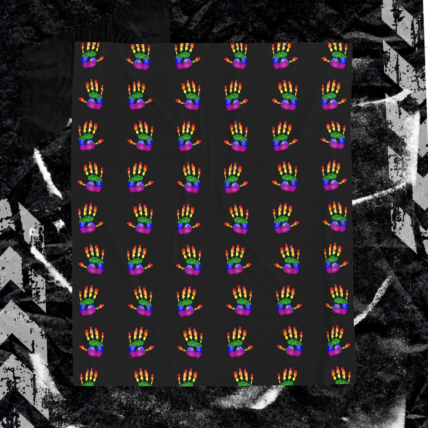 Rainbow Hands - Velveteen Plush Blanket