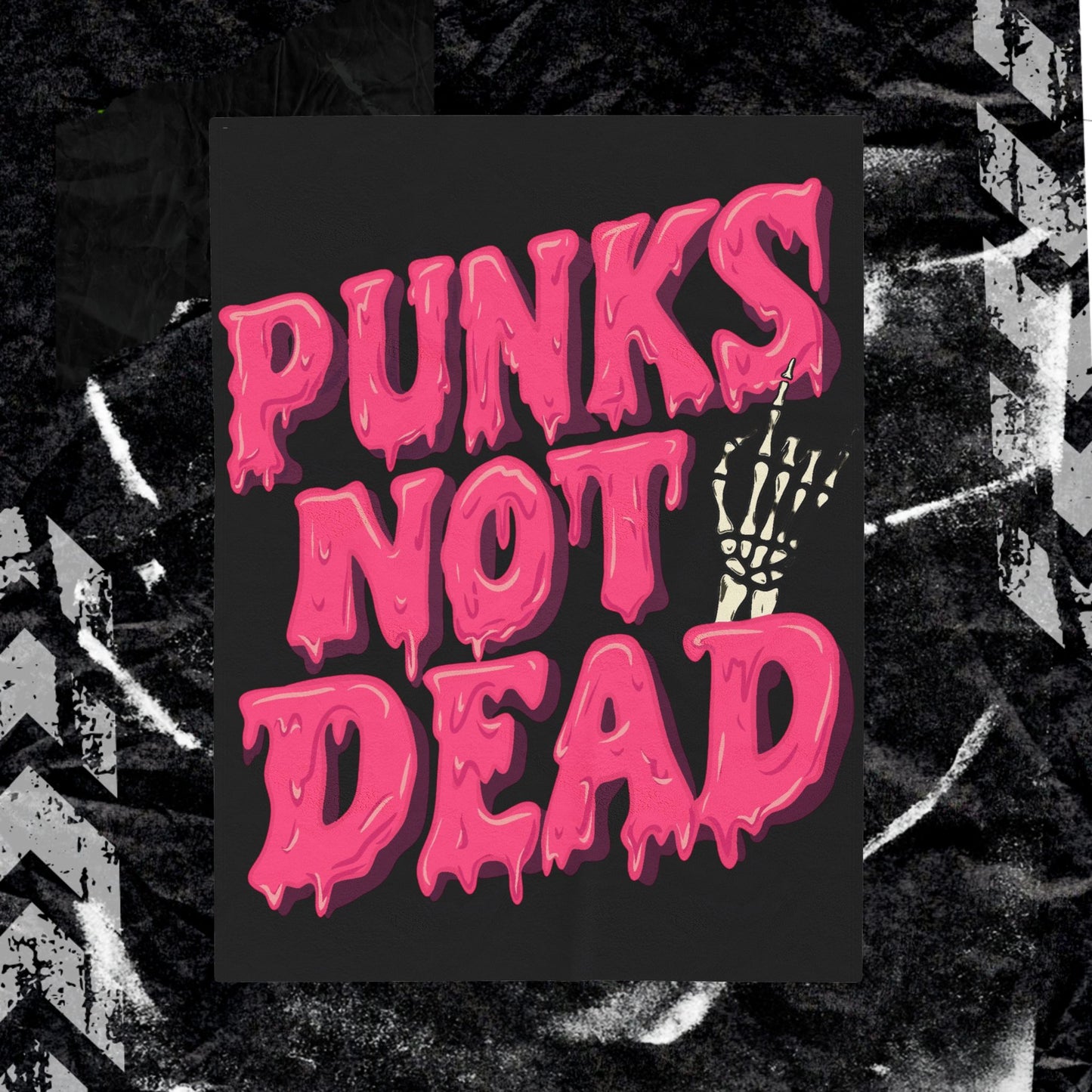 Punks Not Dead - Velveteen Plush Blanket