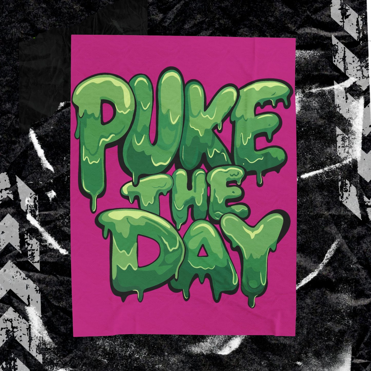 Logo Puke The Day - Velveteen Plush Blanket