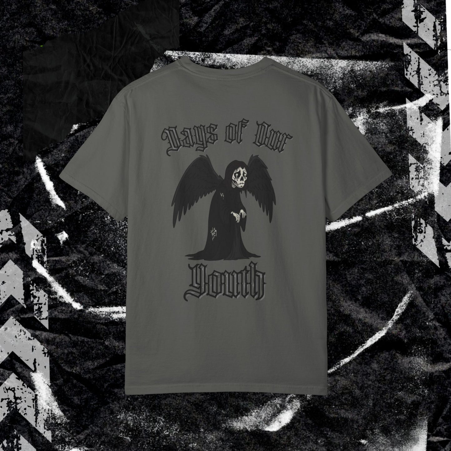 DAYS OF OUR YOUTH (BACK PRINT) - Unisex Garment-Dyed T-shirt.