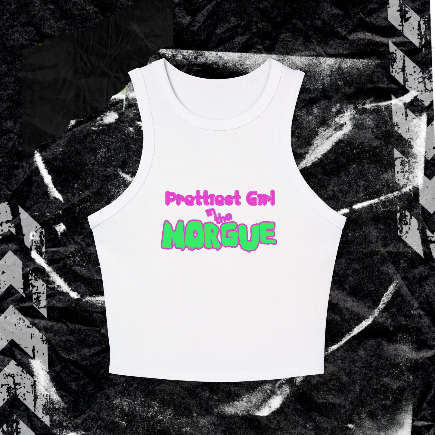 PRETTIEST GIRL IN THE MORGUE - Women's Micro Rib Racer Tank Top