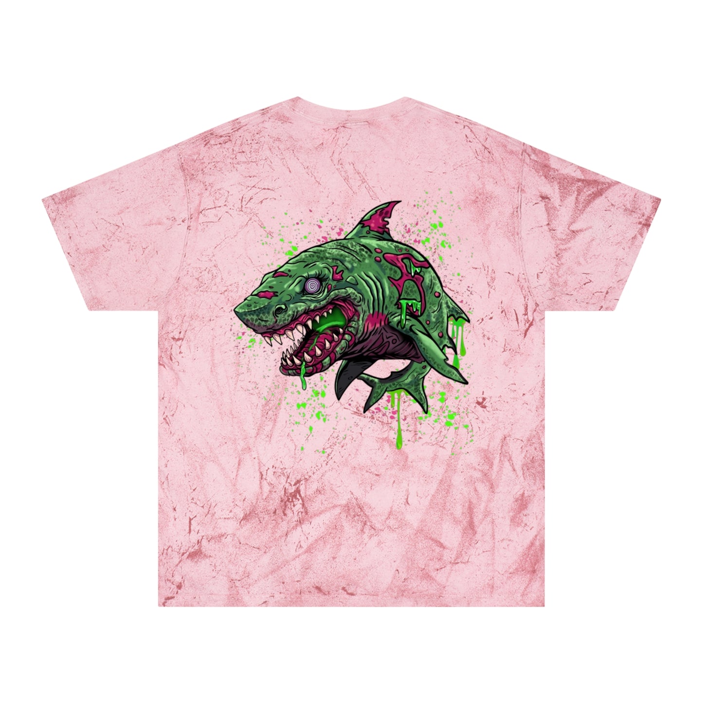 Grunge Shark - (backprint) color blast t-shirt