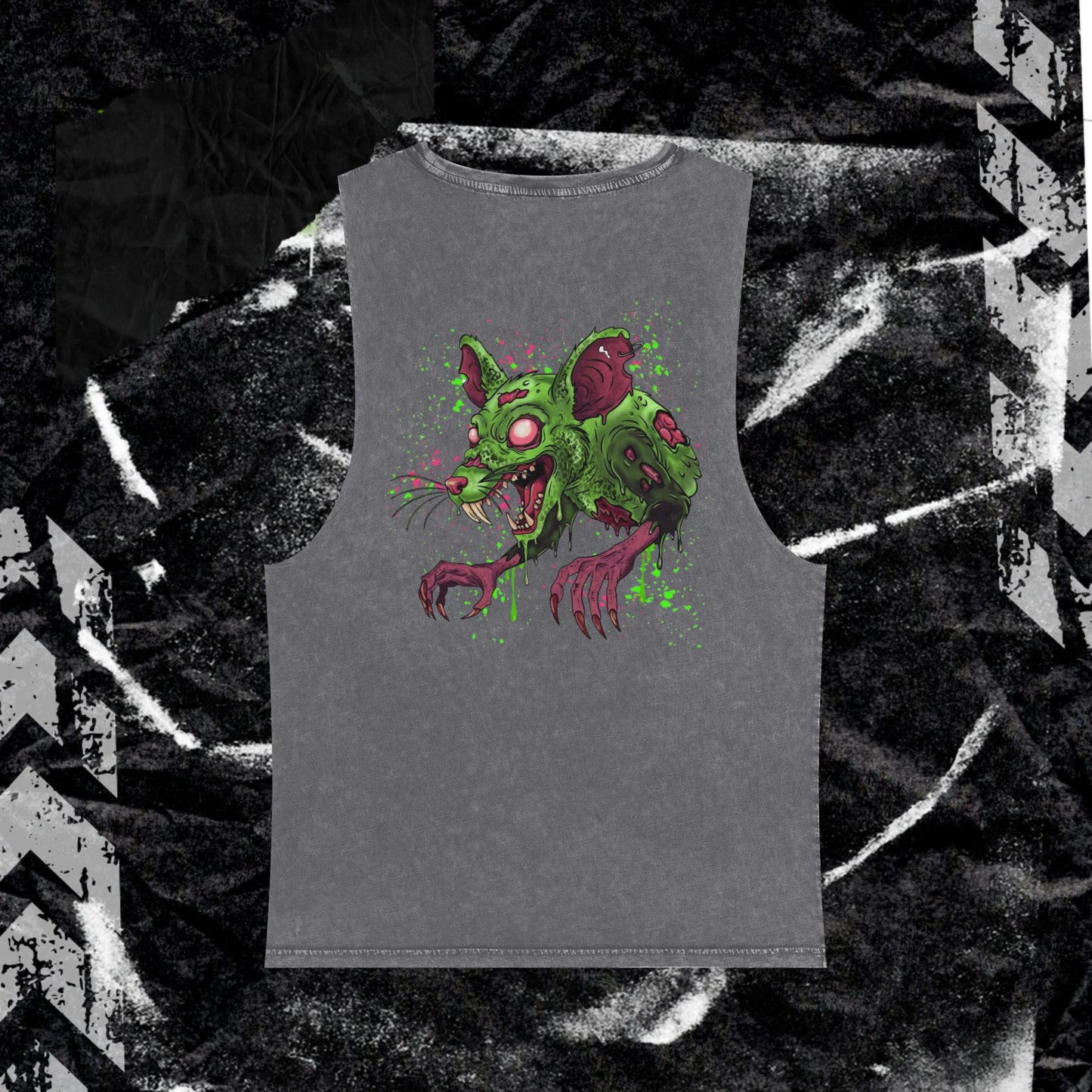 GRUNGE RAT (backprint) Stonewash Tank Top