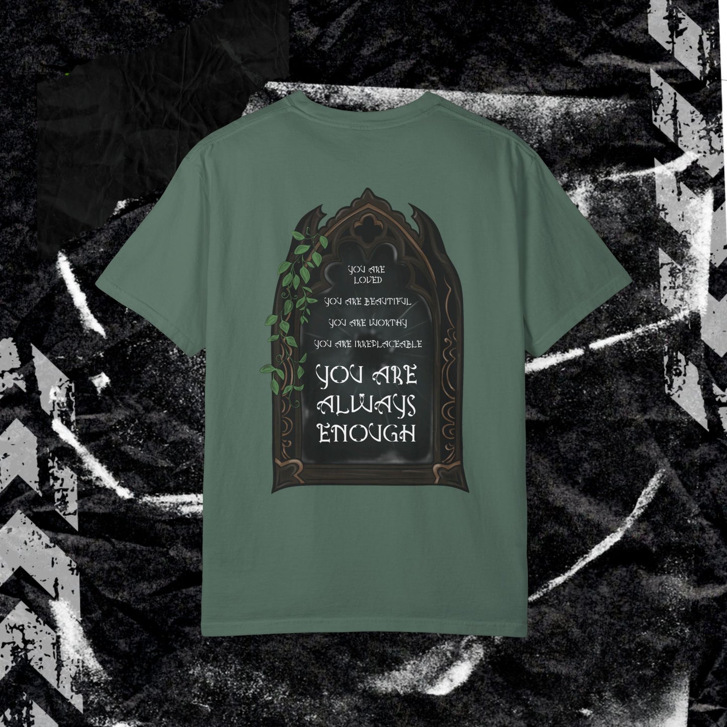 Mirror Work (BACK PRINT) - Unisex Garment-Dyed T-shirt. Ll
