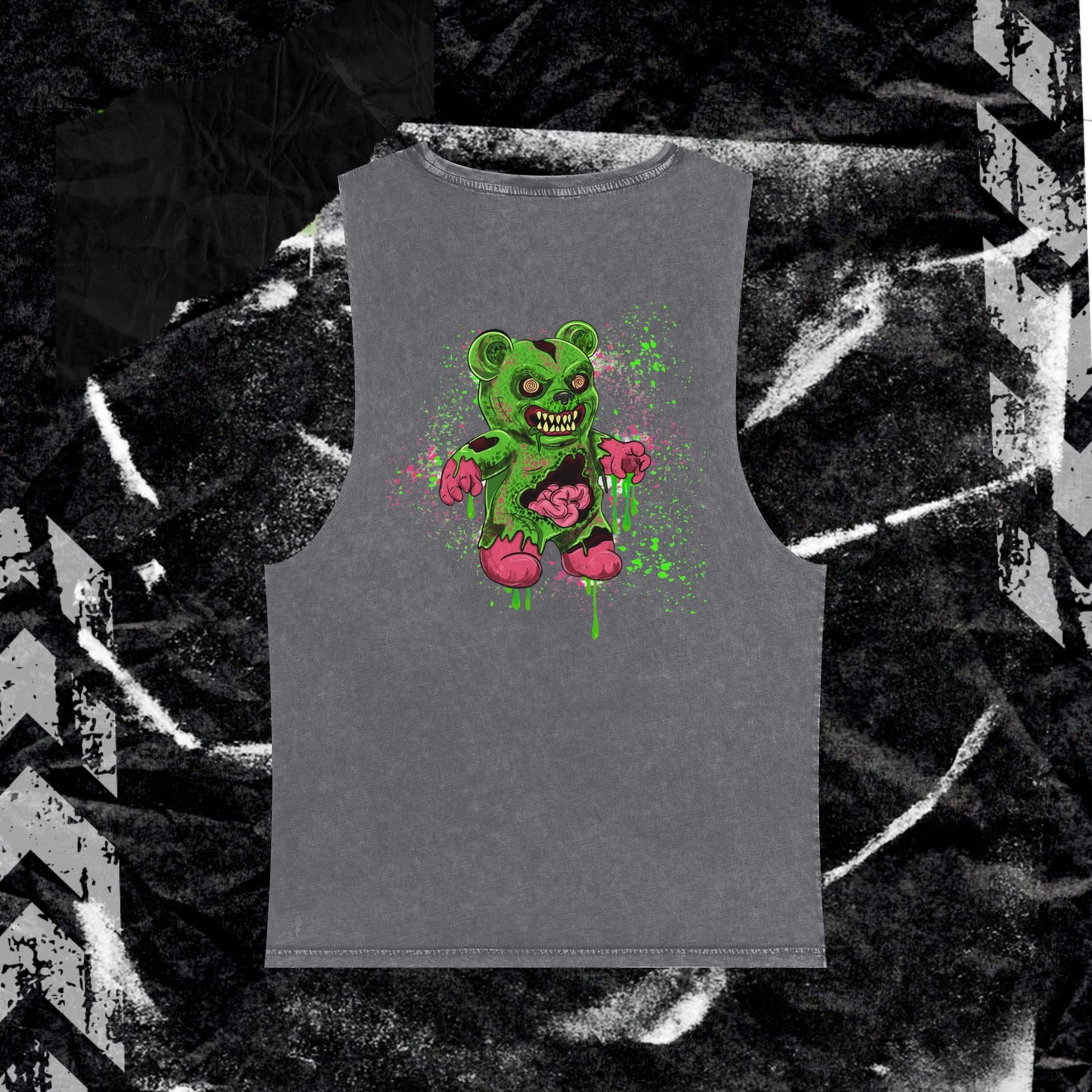 GRUNGE GUMMYBEAR GUTS (backprint) - Stonewash Tank Top