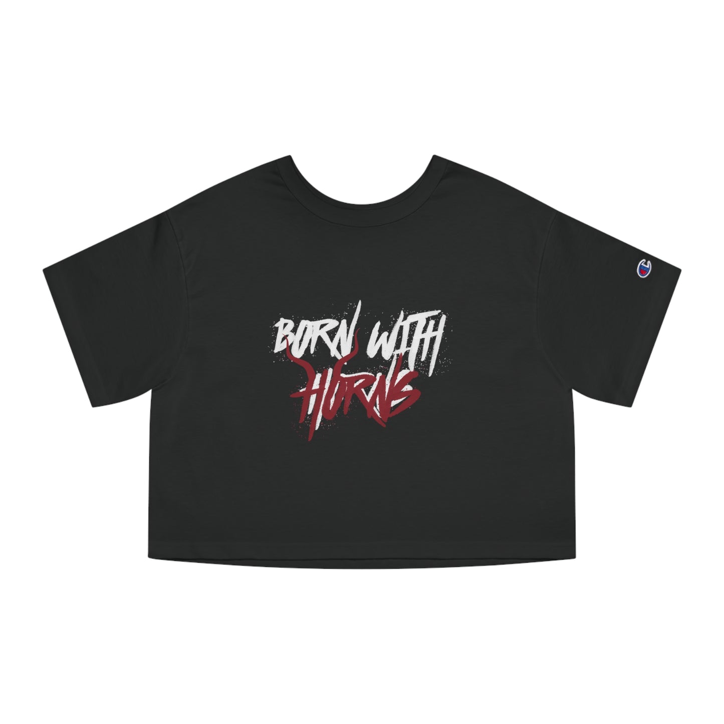 BORN WITH HORNS - Champion Women's Heritage Cropped T-Shirt