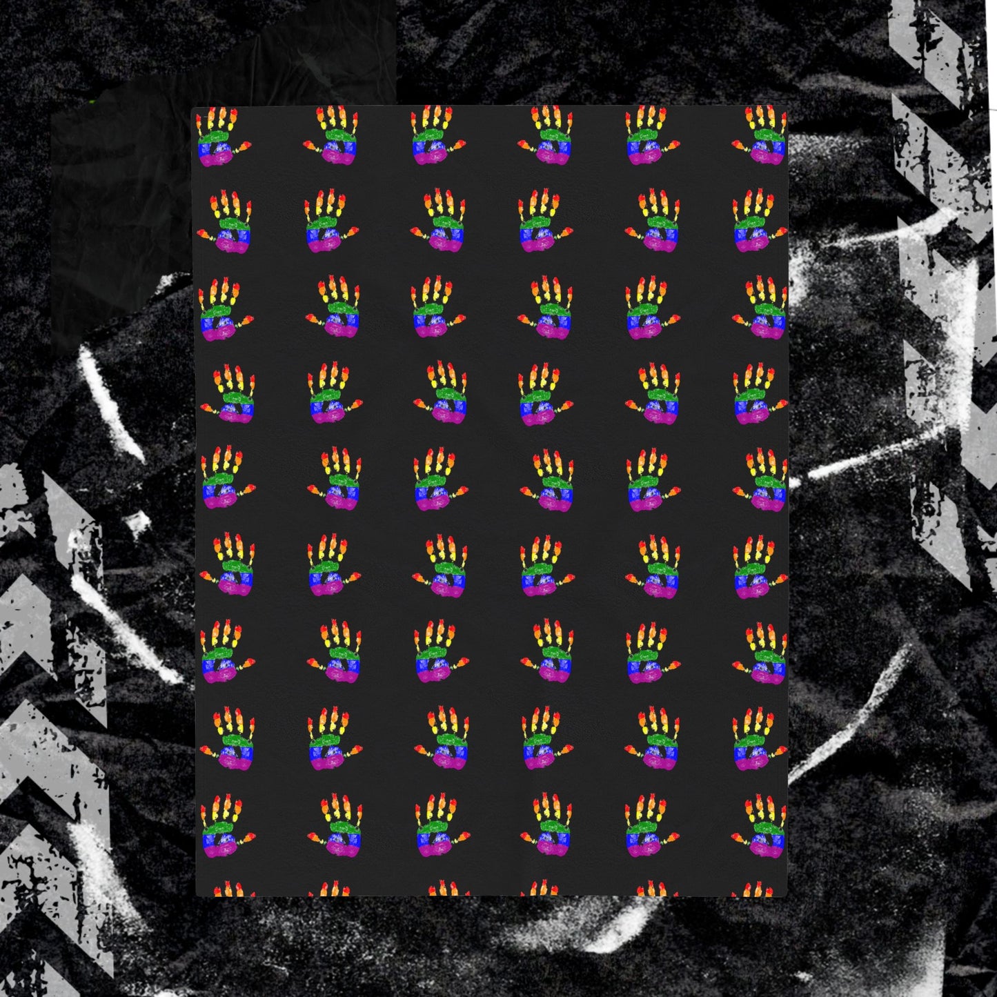 Rainbow Hands - Velveteen Plush Blanket
