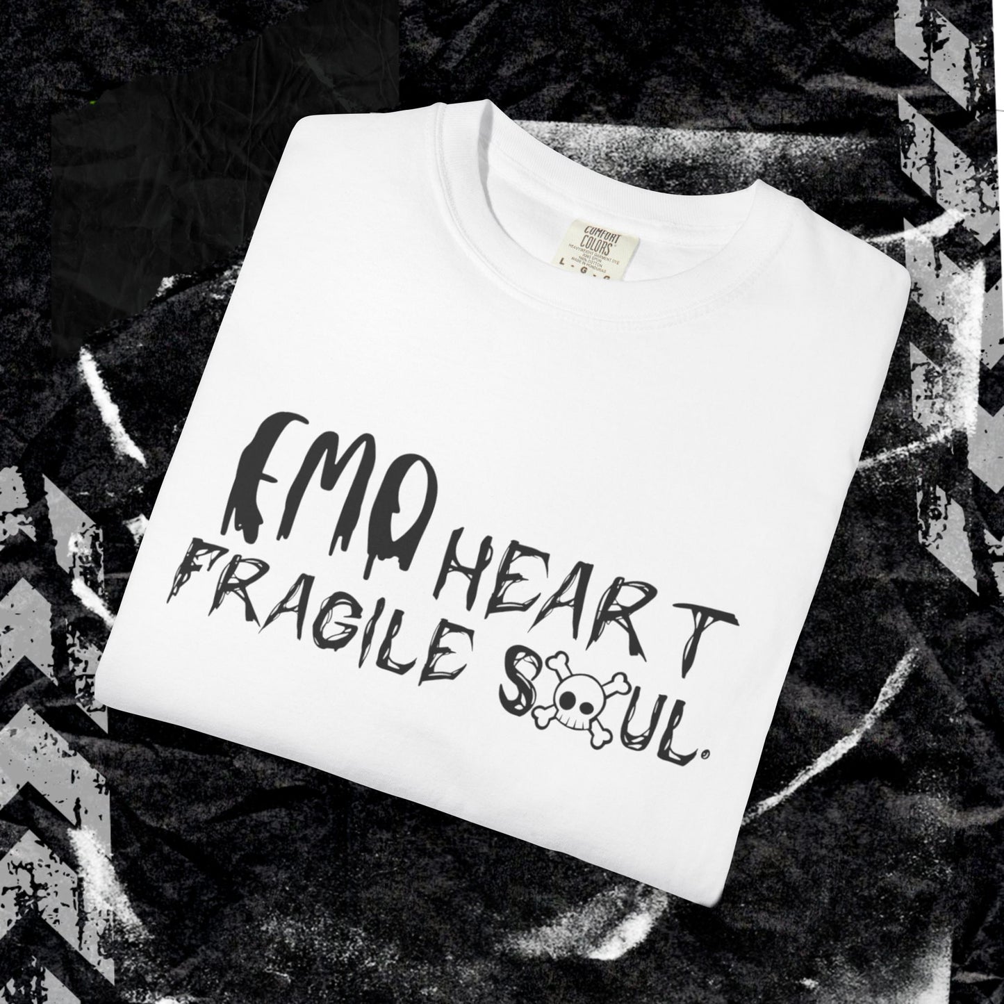 EMO Heart, Fragile Soul - Unisex Garment-Dyed T-shirt. Ll