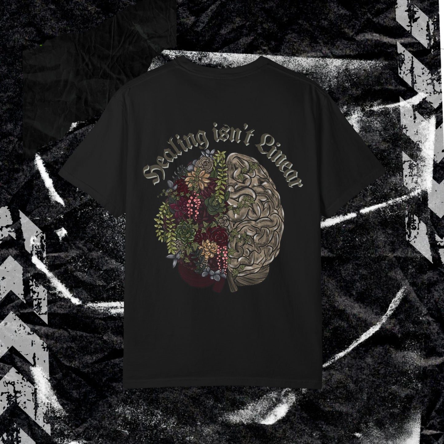 Healing isn't Linear - Unisex Garment-Dyed T-shirt. Ll