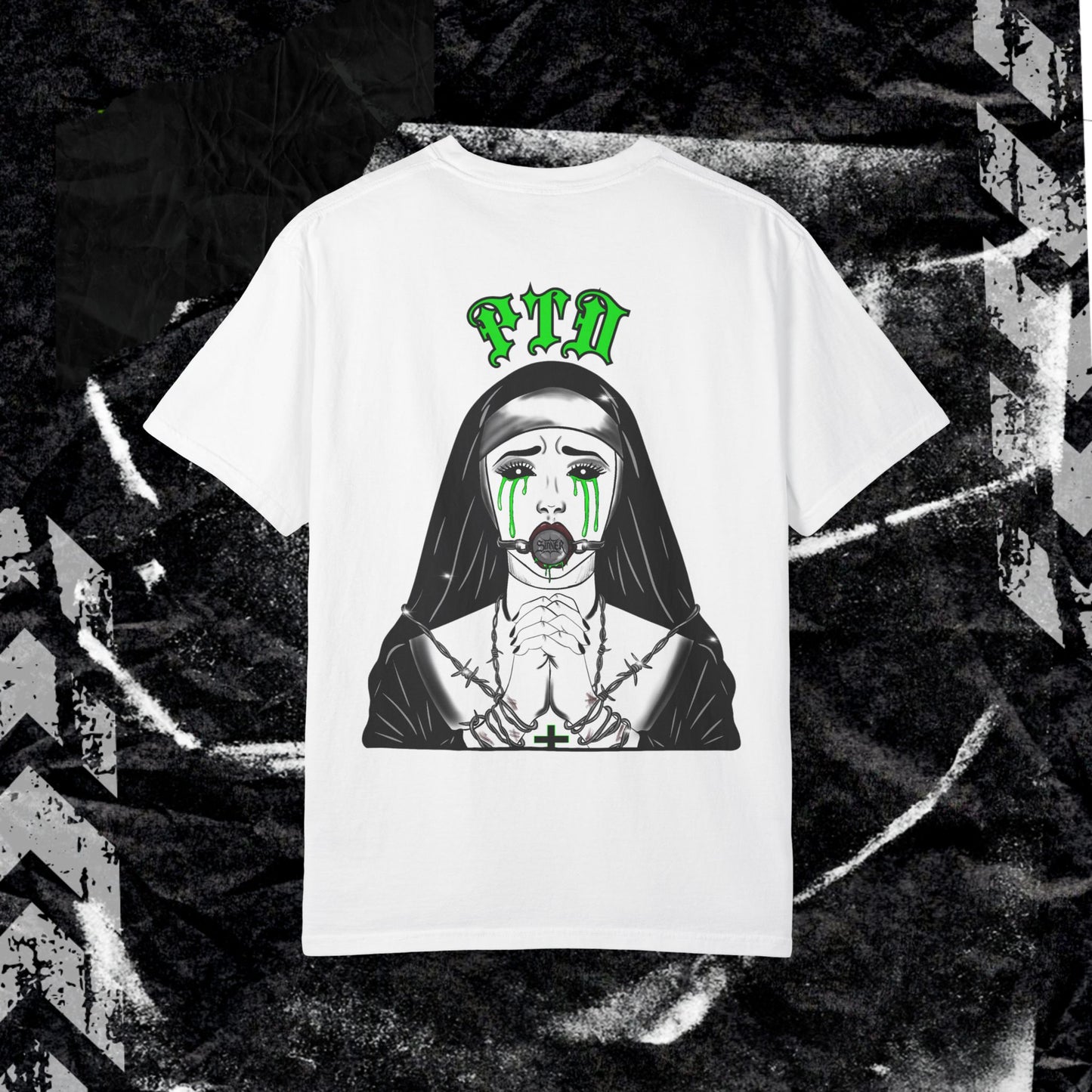 BARBED WIRE SINNER - Unisex Garment-Dyed T-shirt.