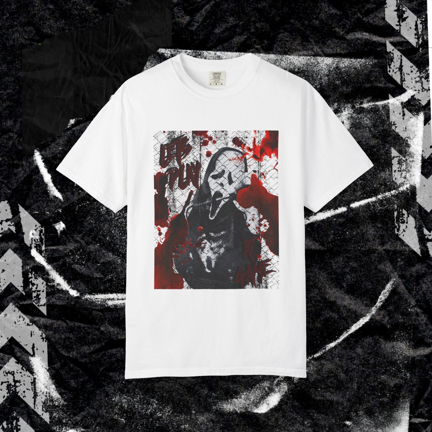 LETS PLAY A GAME (FRONT PRINT) - Unisex Garment-Dyed T-shirt