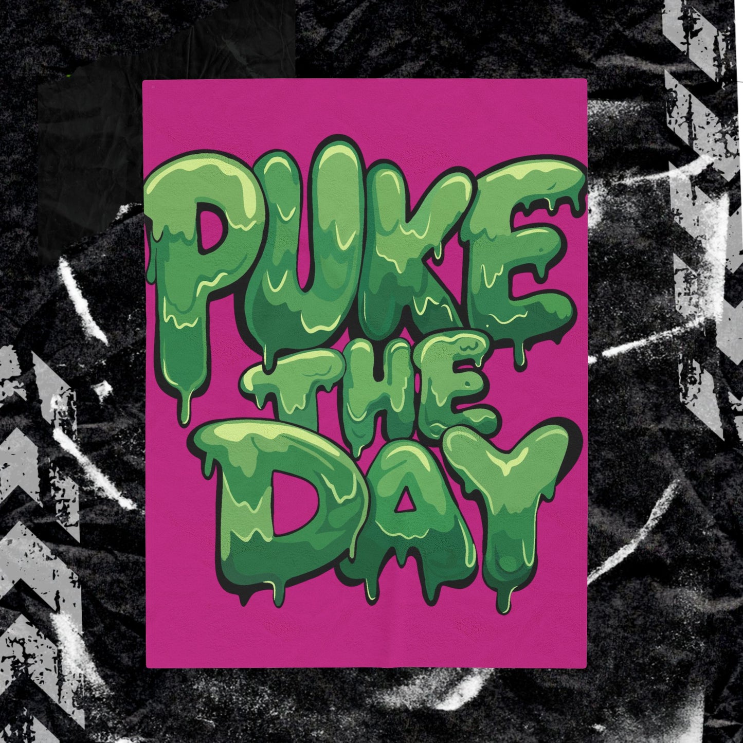 Logo Puke The Day - Velveteen Plush Blanket