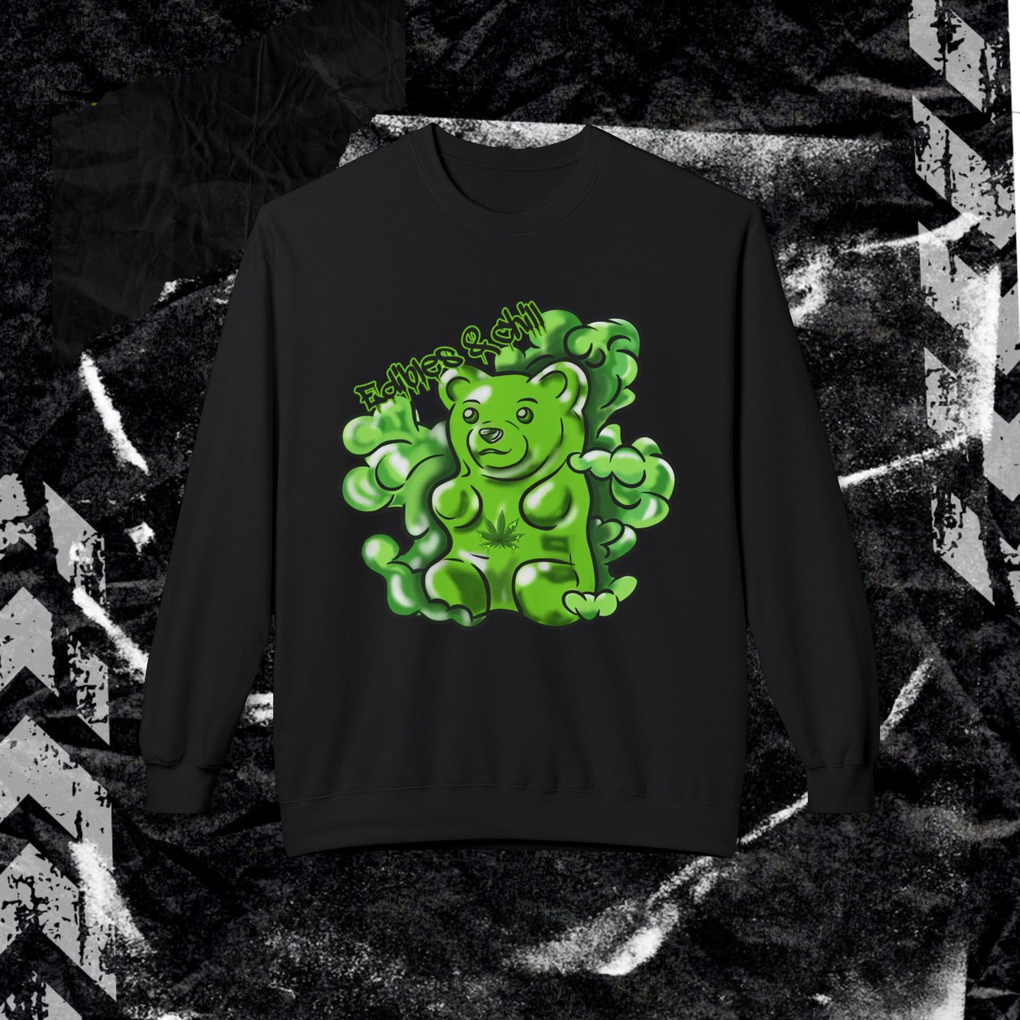 Edibles & Chill Gummy - Unisex Midweight Softstyle Fleece Crewneck Sweatshirt