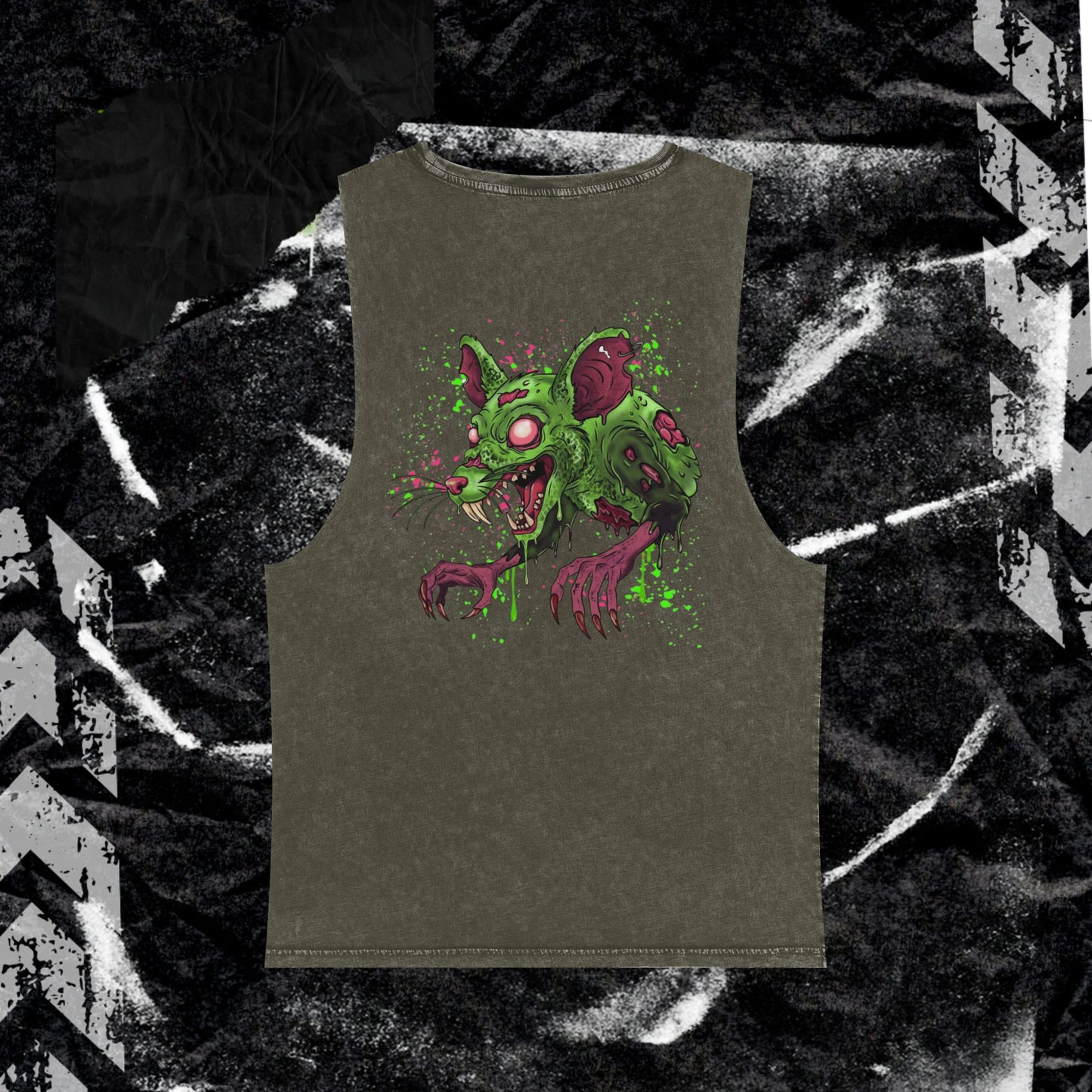 GRUNGE RAT (backprint) Stonewash Tank Top