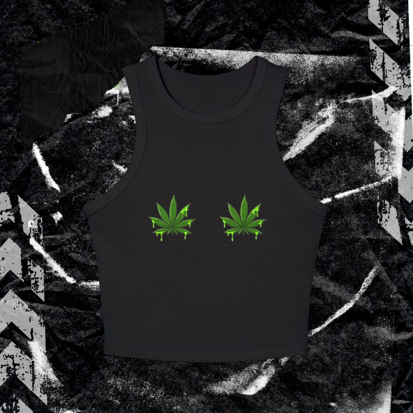 Slime Leaf - Women's Micro Rib Racer Tank Top