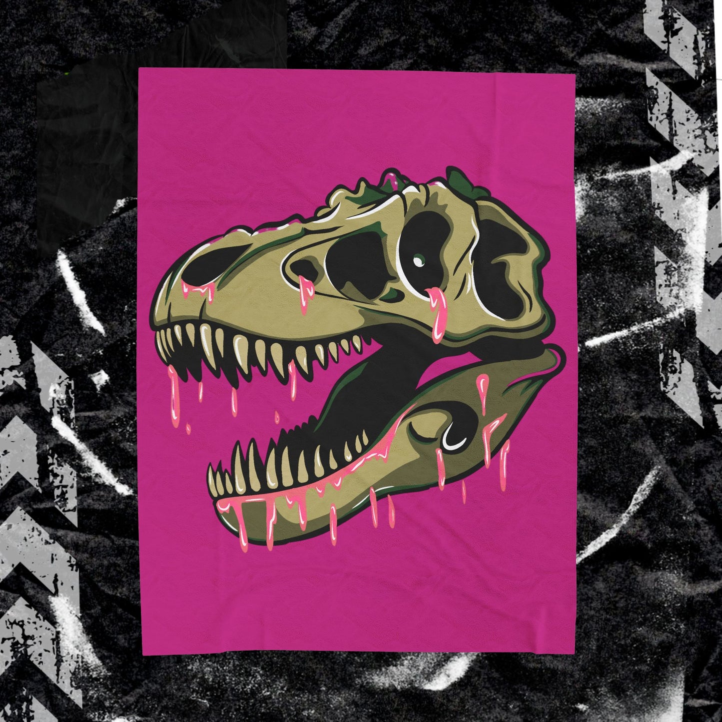 Pink Slime Rosie The Rex - Velveteen Plush Blanket
