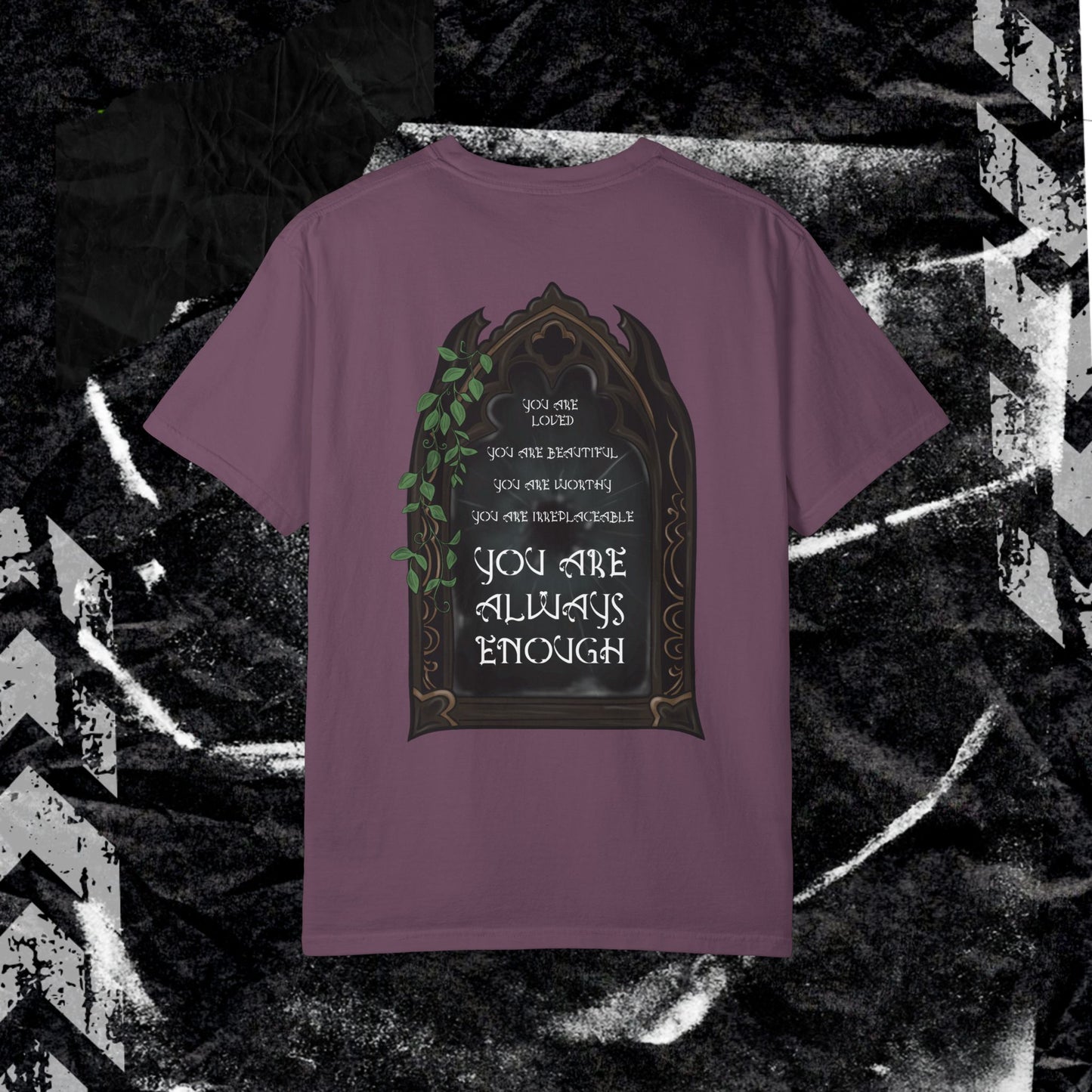 Mirror Work (BACK PRINT) - Unisex Garment-Dyed T-shirt. Ll