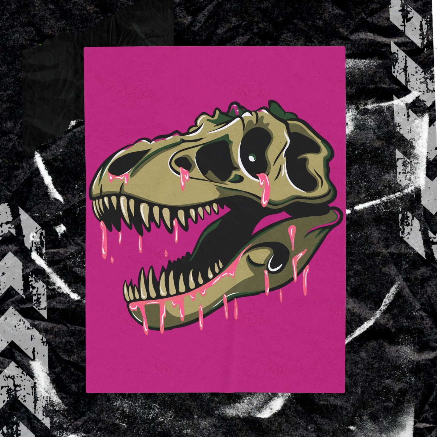 Pink Slime Rosie The Rex - Velveteen Plush Blanket
