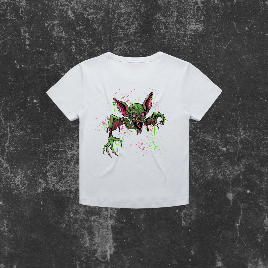 GRUNGE BAT (backprint) Organic Rib Baby Tee