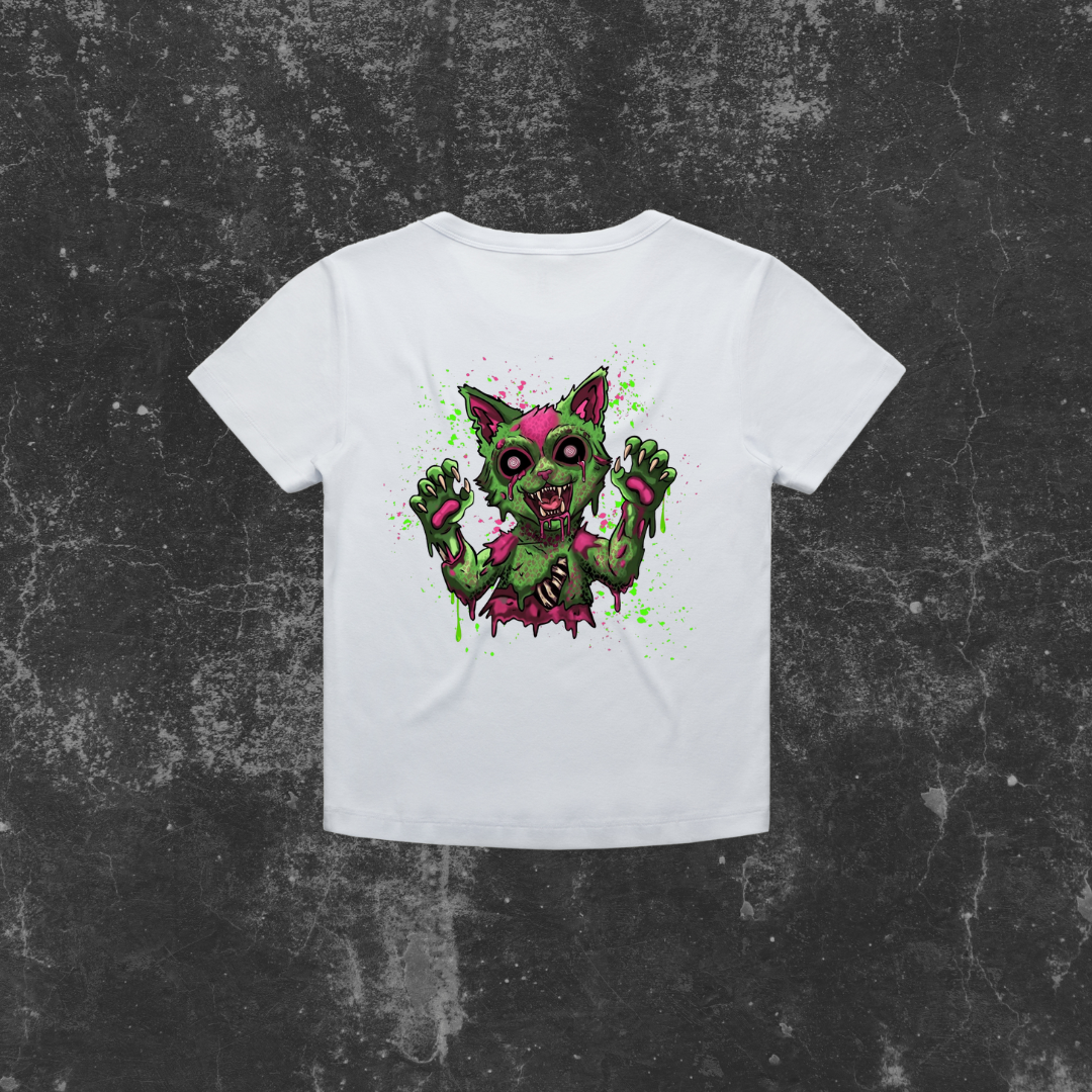 GRUNGE KITTY (backprint) Organic Rib Baby Tee