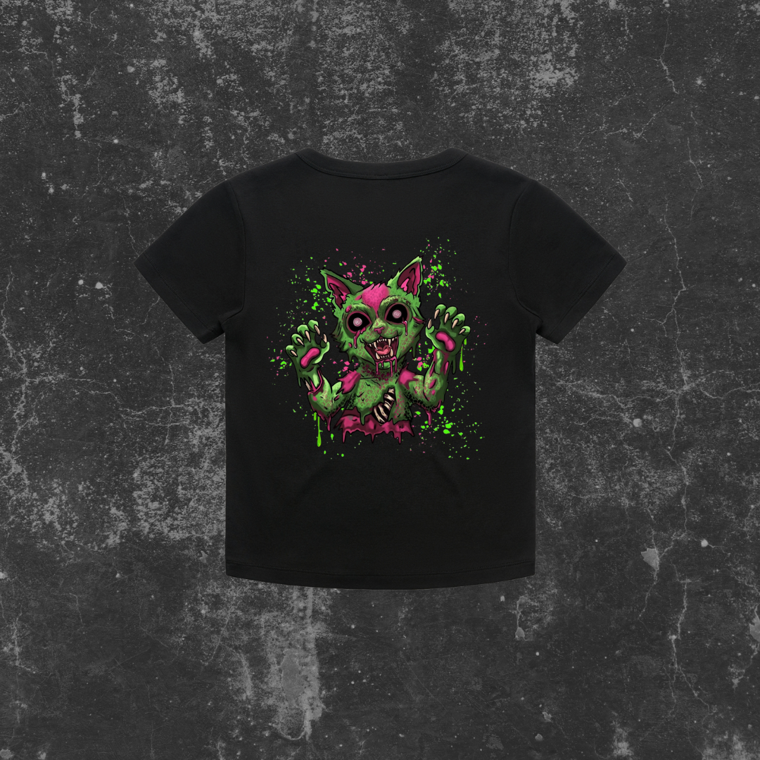 GRUNGE KITTY (backprint) Organic Rib Baby Tee