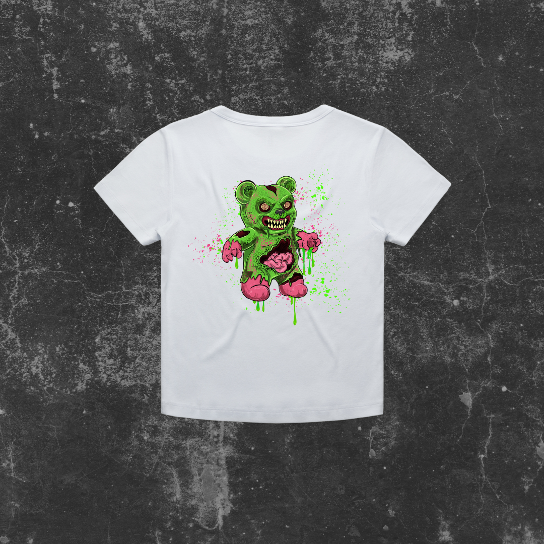 GRUNGE GUMMYBEAR GUTS (backprint) Organic Rib Baby Tee