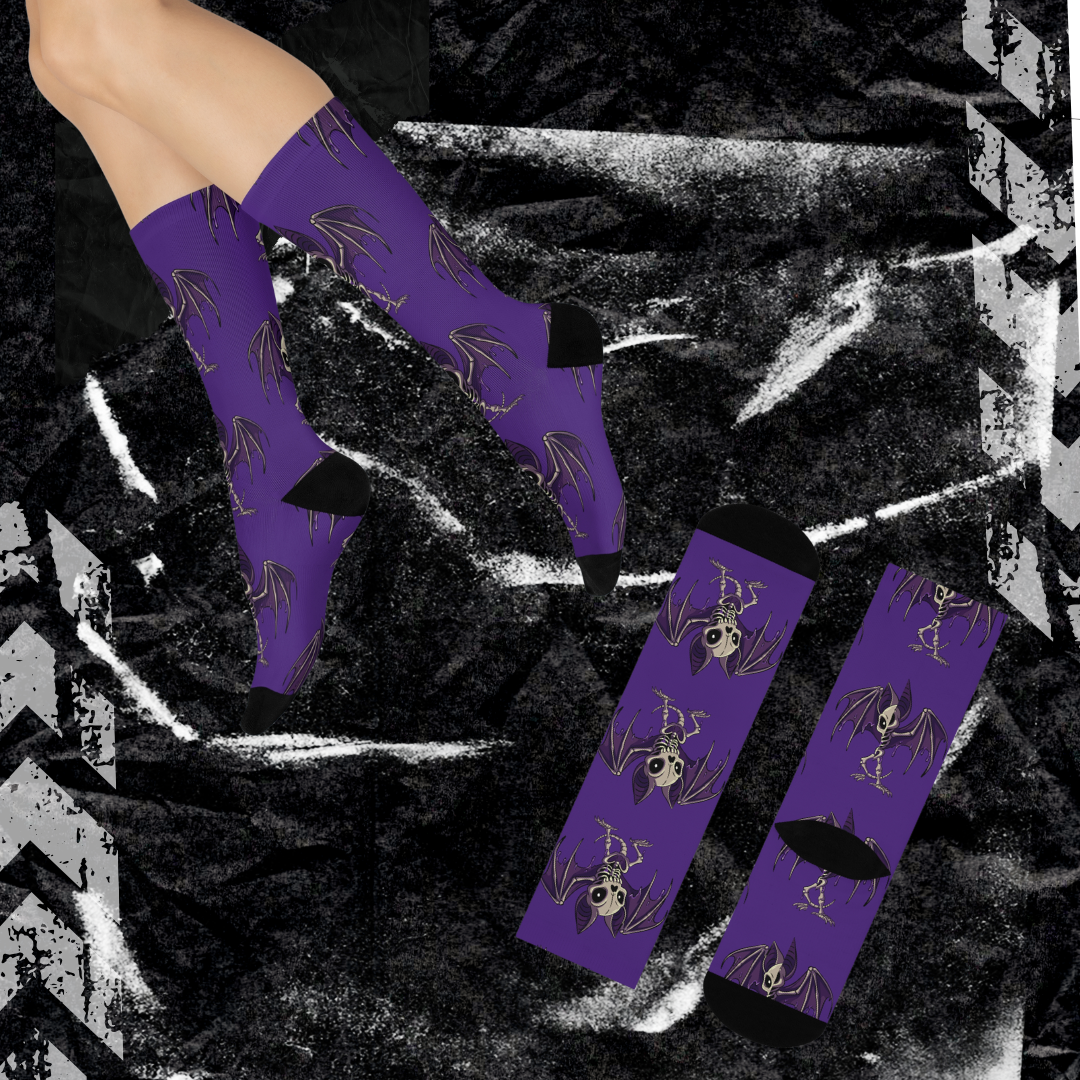 Purple People Eater Batty Socks