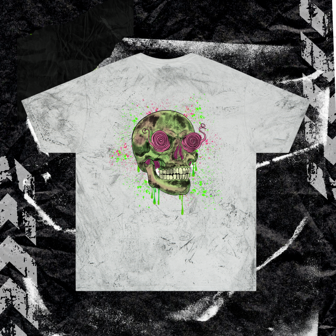 GRUNGE SKULL- (backprint) color blast t-shirt
