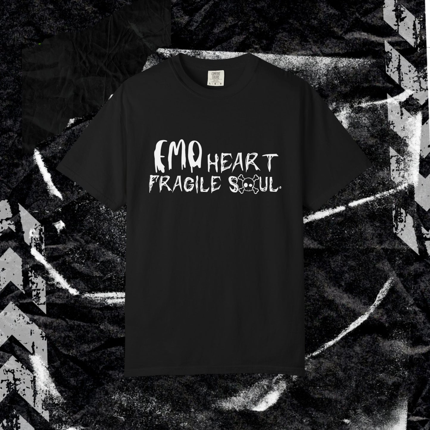 EMO Heart, Fragile Soul - Unisex Garment-Dyed T-shirt. Ll