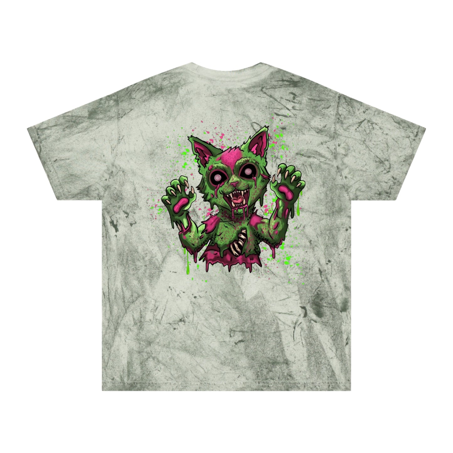 Grunge Kitty - (backprint) color blast t-shirt