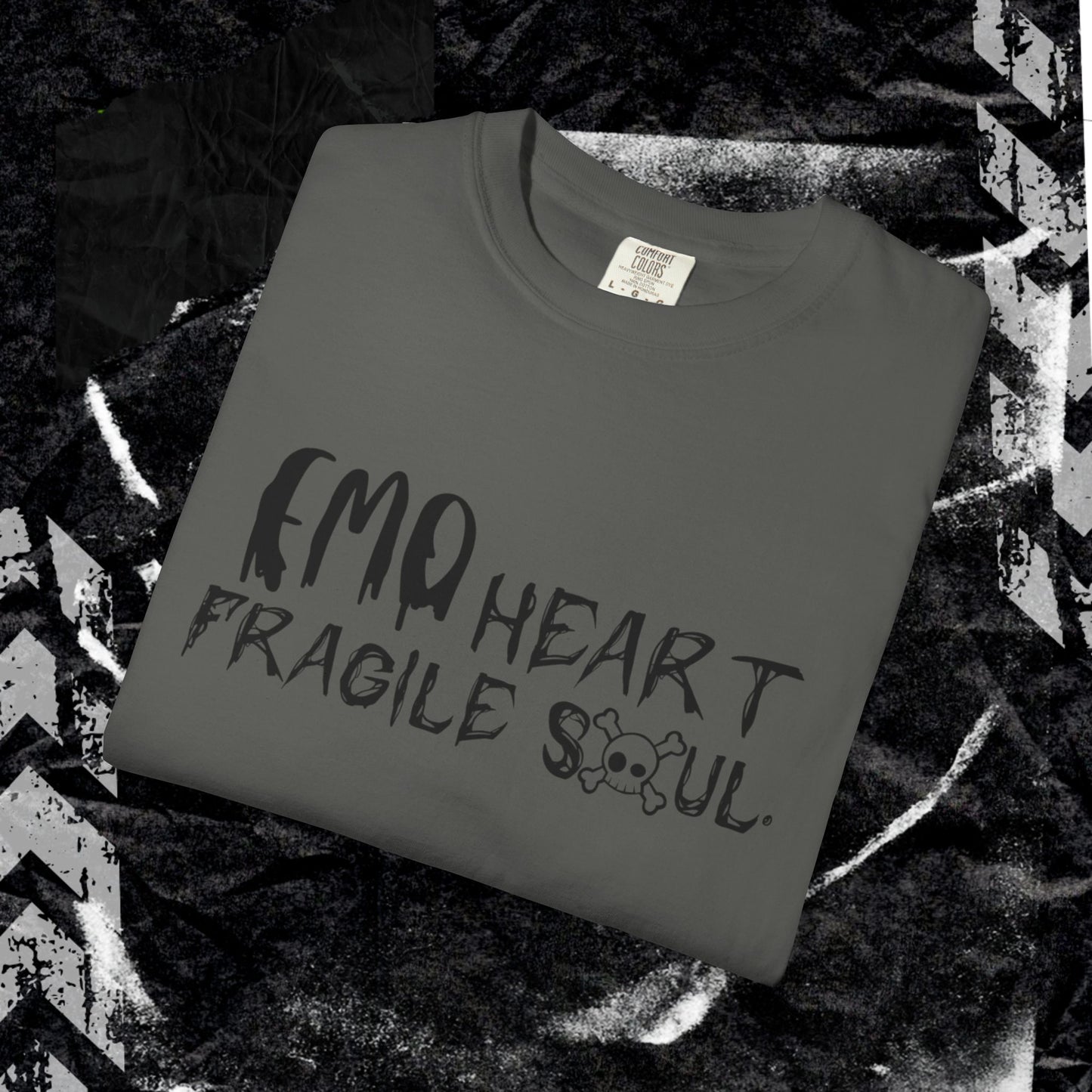 EMO Heart, Fragile Soul - Unisex Garment-Dyed T-shirt. Ll