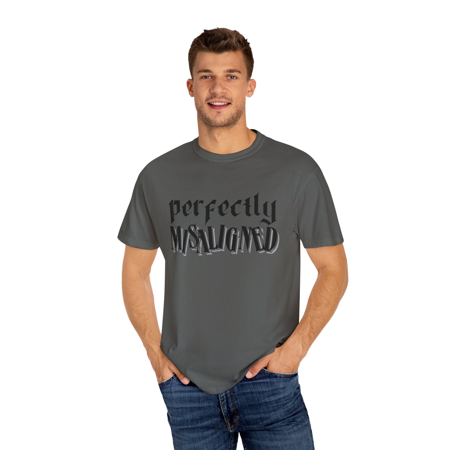 Perfectly Misaligned - Unisex Garment-Dyed T-shirt.