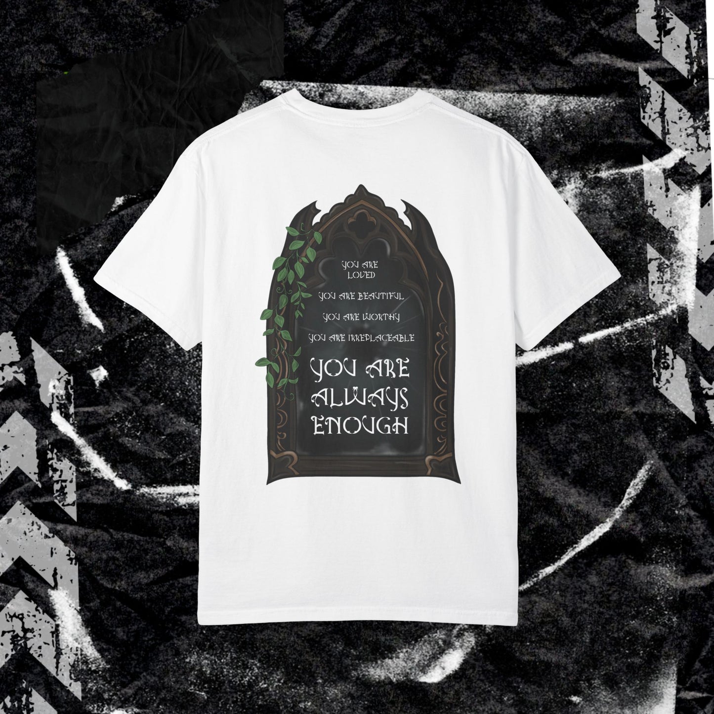 Mirror Work (BACK PRINT) - Unisex Garment-Dyed T-shirt. Ll