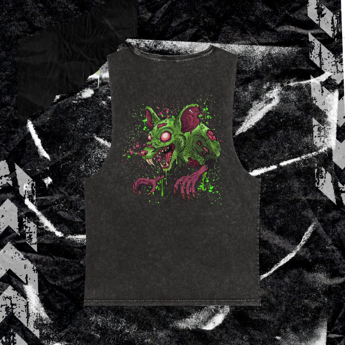 GRUNGE RAT (backprint) Stonewash Tank Top