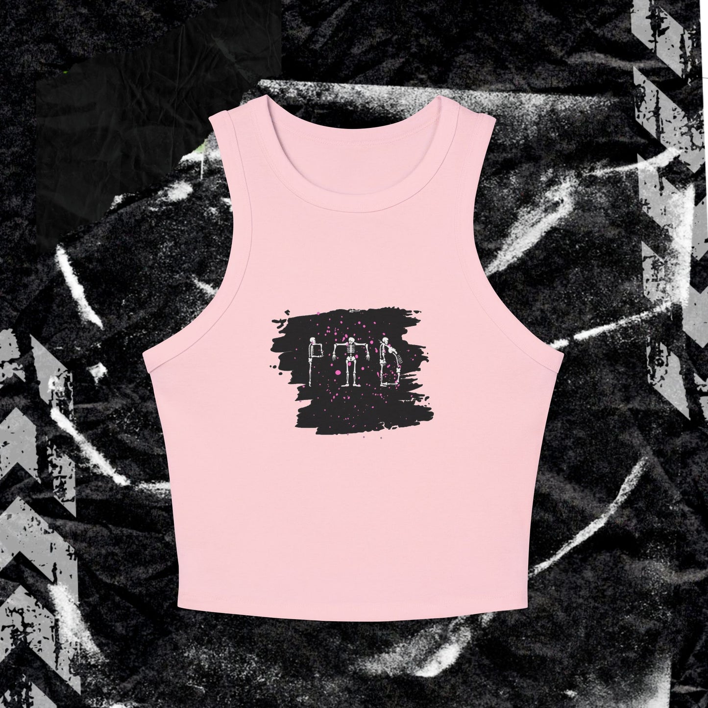 PTD BONE LOGO - Micro Rib Racer Tank Top