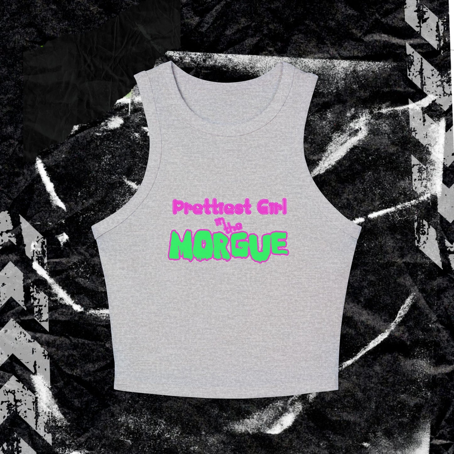 PRETTIEST GIRL IN THE MORGUE - Women's Micro Rib Racer Tank Top