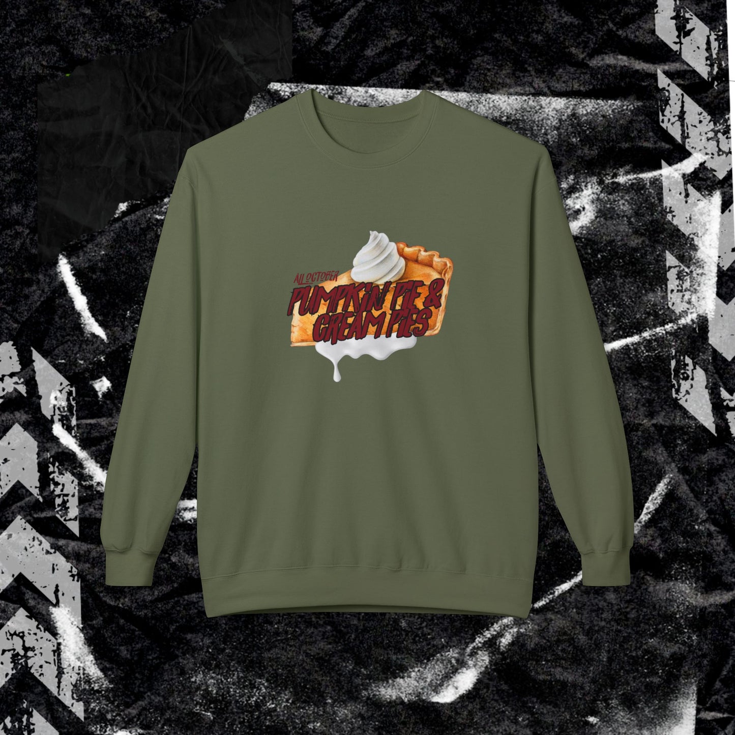 ALL OCTOBER PUMPKIN PIES & CREAM PIES - Unisex Midweight Softstyle Fleece Crewneck Sweatshirt