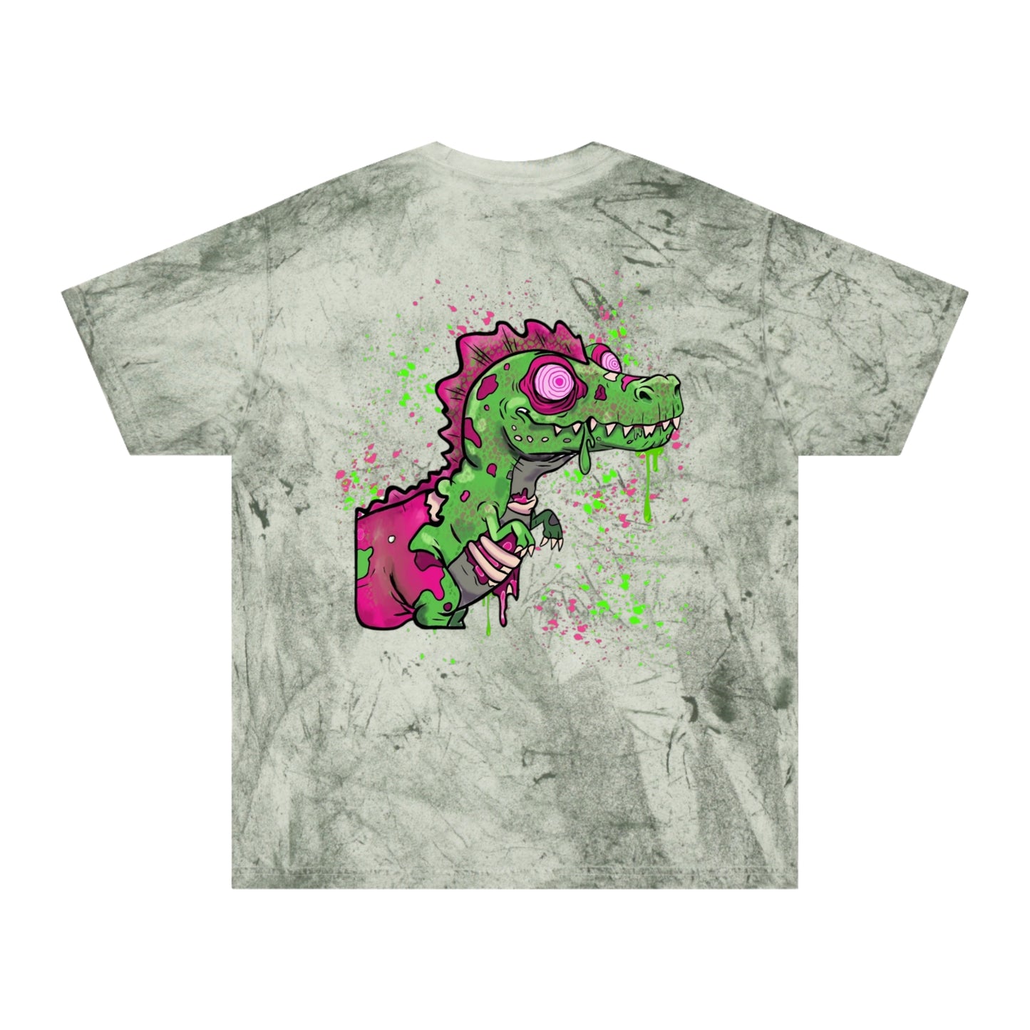 Grunge Dino - (backprint) color blast t-shirt