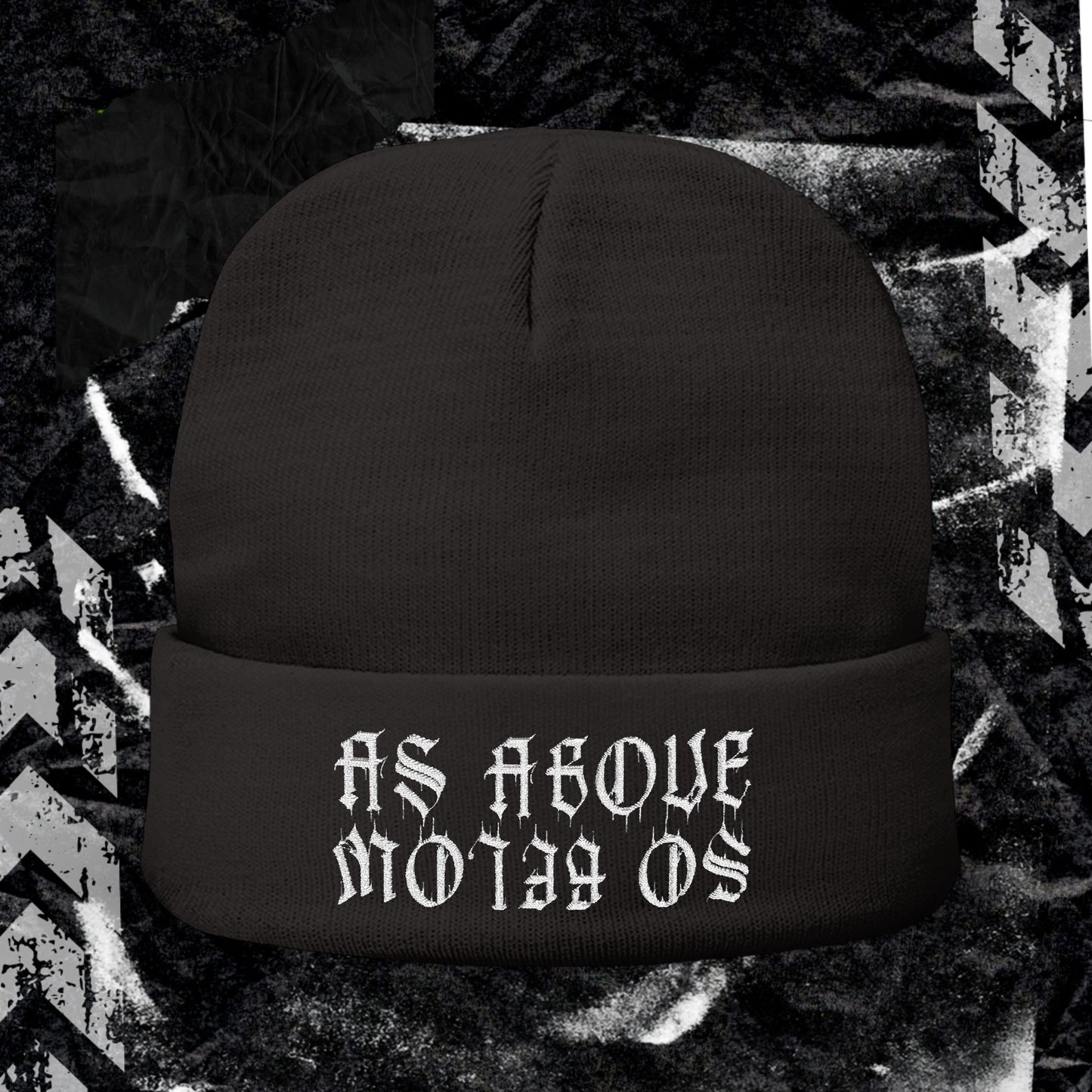 As Above So Below - Knit Beanie (Embroidery)
