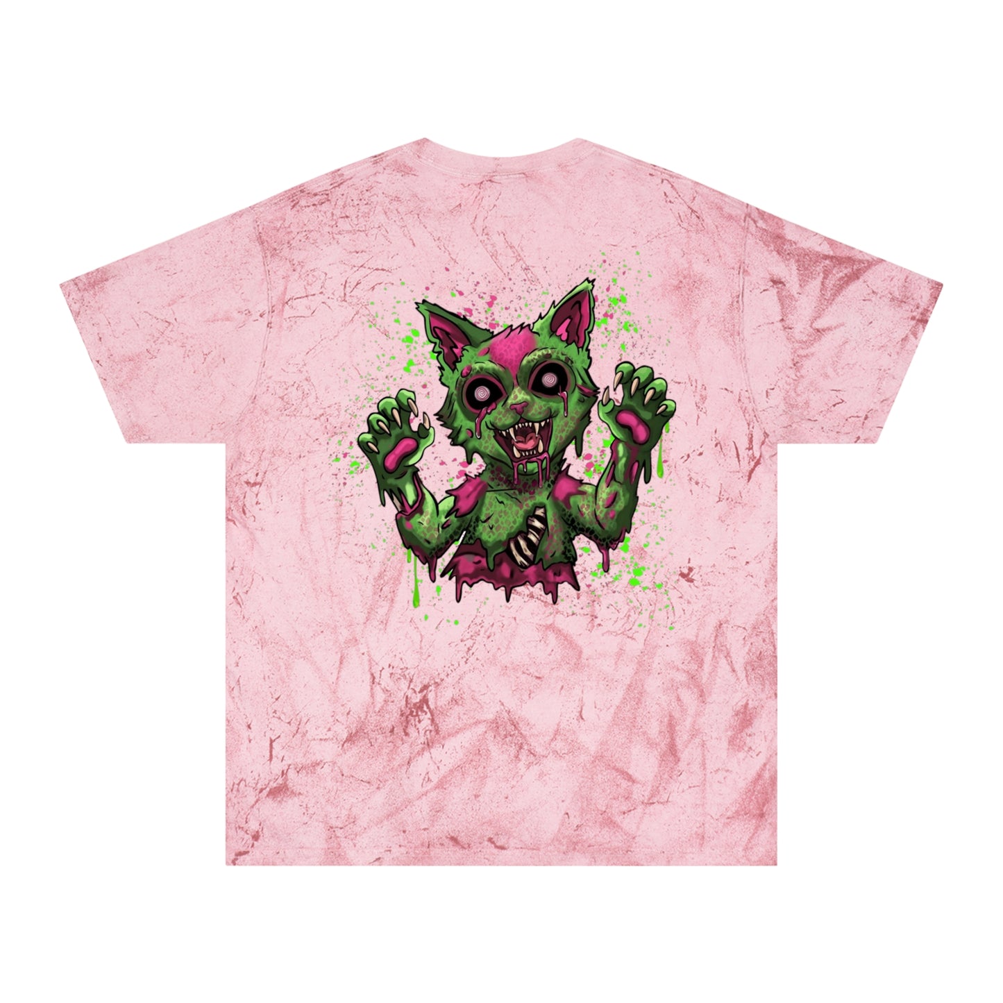 Grunge Kitty - (backprint) color blast t-shirt