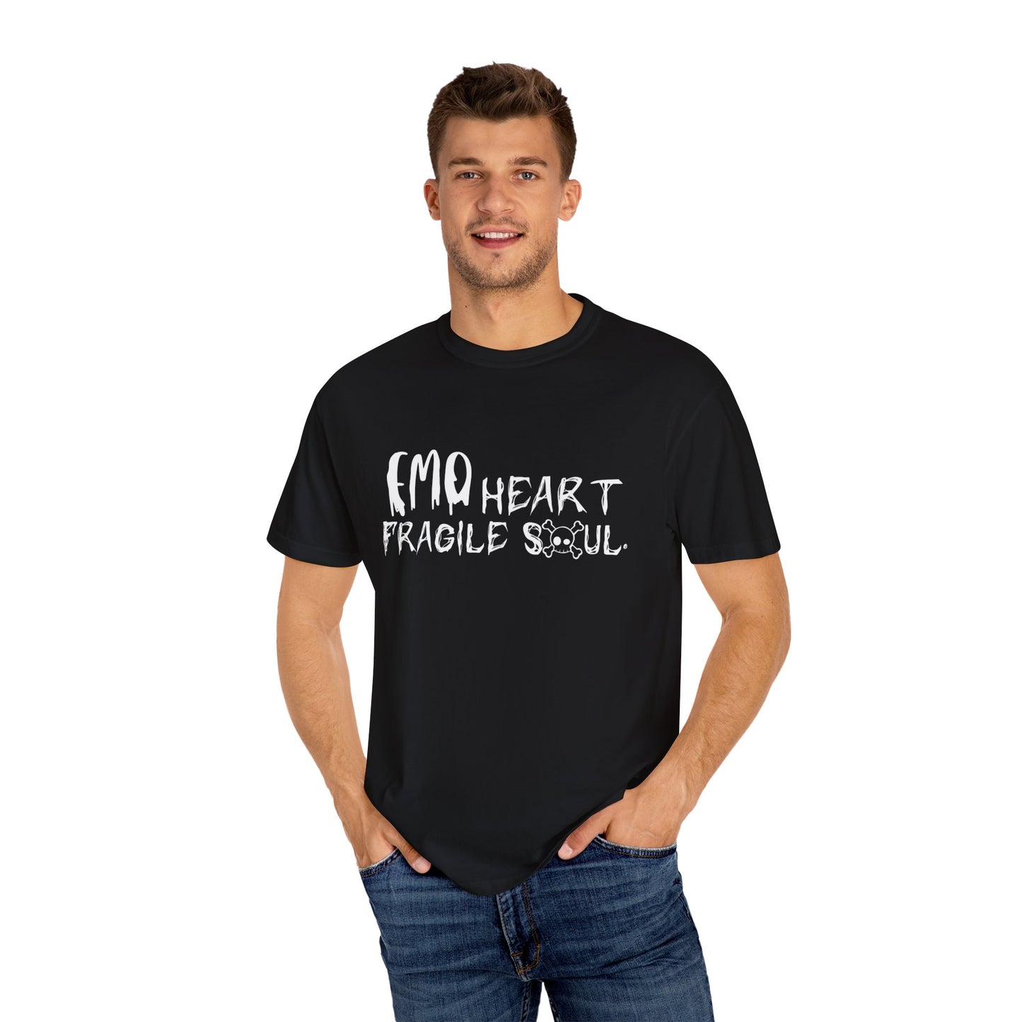EMO Heart, Fragile Soul - Unisex Garment-Dyed T-shirt. Ll